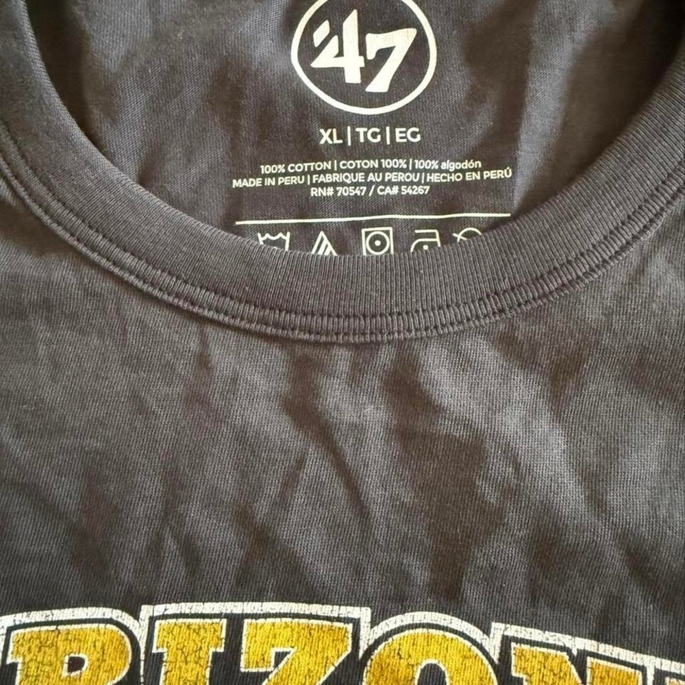 47 Brand Arizona Cardinals NFL T-Shirt Flint Black XL Unisex Graphic Tee New - Picture 3 of 4